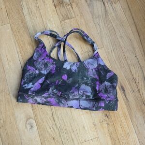 Lululemon Purple Floral Strapy Sports Bra